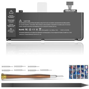 A1278 A1322 Battery Replacement for MacBook Pro 13 inch Mid 2012 2010 2009 Early 2011 Version Upgraded Capacity 6800mAh (A1322 A1278 Battery)