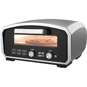 Kenmore Outdoor/Indoor Electric Pizza Oven – Cooks 13" Pizza In Minutes | 850°F For Wood Fired Taste | Weather-Resistant Portable Countertop Oven | 5 Presets | Pizza Stone & Peel | Stainless Steel