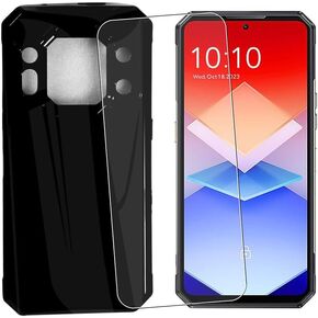 Case for Oukitel WP30 Pro Cover (6.78 inches),Black Shell Case for Oukitel WP30 Pro with 1 Tempered Glass Screen Protector