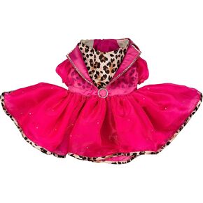 Doggy Parton Leopard Notched Collar Dress for Dogs - Medium