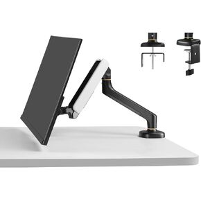 Single Monitor Arm Mount for 13-32 inch Articulating Gas Spring Arm 4 to 13.5lbs Adjustable Vesa 100 * 100mm Desk Stand with Clamp and Grommet,Black,Aluminum
