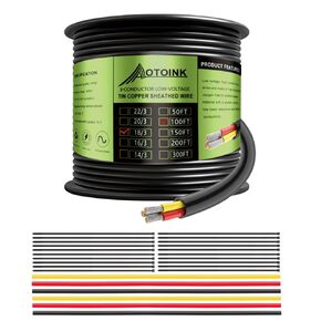 16/2 50FT Electrical Wire, 12/24V Flat Cable 16 Gauge Tinned Copper Tube Cover Wire for Automotive LED Lighting Boat