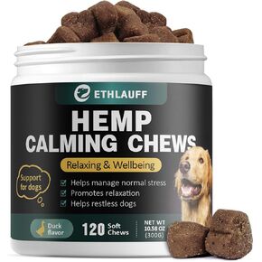 Calming Chews for Dogs 120 Count,Dog Calming Treats,Anxiety Relief Treats,Dog Anxiety Relief,Helps with Dog Anxiety,Separation,Barking,Stress Relief,Sleep Calming Aid,for All Breeds & Sizes