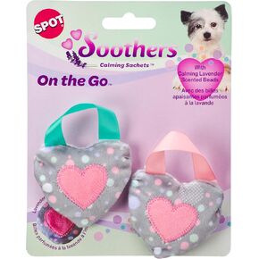 SPOT Soothers- On The Go Sachets- Separation Anxiety Toys for Dogs & Puppies, Scented with Calming Lavender Fragrance Beads to Safely Calm Pets During Travel and Vet Visits, 2pcs
