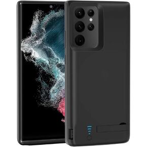 Fey Battery Case for Galaxy S24 Ultra, Rechargeable Battery Charger Case for Samsung Galaxy S24 Ultra 5G, Extended External Backup Battery Charger Case,5000mAh, Add Extra Juice Black