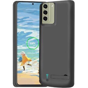 Battery Case for Samsung Galaxy S21 FE 5G, 5000mAh Rechargeable Extended Battery Charging Charger Case, Add 100% Extra Juice, Not Compatible with Galaxy S21 (6.4 inch) Black