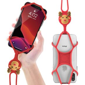 Bone】 Lanyard Phone Tie, Universal Cell Phone Lanyard Case, Silicone Neck Strap for iPhone 12 11 Pro Max SE Xs Max XS XR X Samsung Galaxy S10 S9 S8 Note 10 9 Google Pixel 3 XL LG - Mr. Deer