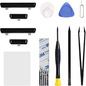 2 Pack for Galaxy S22 & S22 Plus Power Volume Button Replacement Repair Part, Side Buttons Compatible with S22 & S22 Plus, with Toolkit, Black