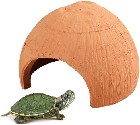 Flushbay الزواحف يختبئ كوخ بقعة الكهف مخبأ البيت جوز الهند الطين الطبيعي جلود الزواحف وكهف ليوبارد أبو بريص التنين الملتحي الأفعى السحلية البرمائيات مخبأ تررم ديكور الموائل in Kuwait