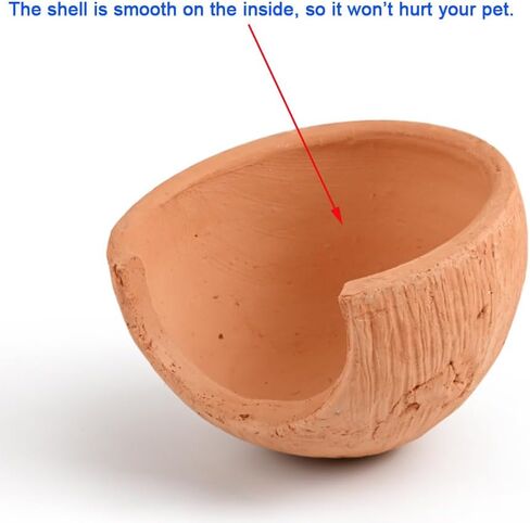 Flushbay الزواحف يختبئ كوخ بقعة الكهف مخبأ البيت جوز الهند الطين الطبيعي جلود الزواحف وكهف ليوبارد أبو بريص التنين الملتحي الأفعى السحلية البرمائيات مخبأ تررم ديكور الموائل in Kuwait