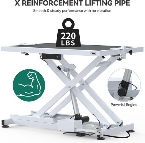 YITAHOME 50" Electric Dog Grooming Table Professional Heavy Duty Pet Grooming Table for Dogs at Home, Aluminium Adjustable Overhead Arm & Tool Organizer, Large Pet Grooming Station White in Saudi Arabia