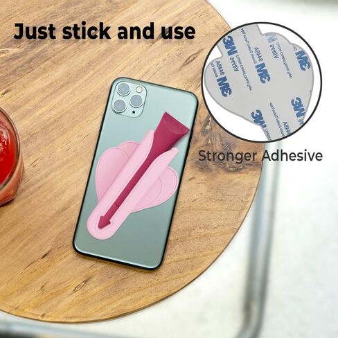 Lip Gloss Phone Case Holder, Heart Shape Silicone Lip Phone Holder Back Stick on Case for Most Phone Models (White) in Kuwait