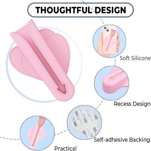 Lip Gloss Phone Case Holder, Heart Shape Silicone Lip Phone Holder Back Stick on Case for Most Phone Models (White) in Kuwait