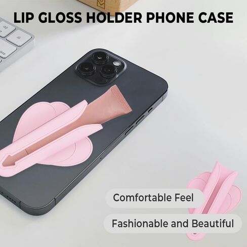 Lip Gloss Phone Case Holder, Heart Shape Silicone Lip Phone Holder Back Stick on Case for Most Phone Models (White) in Kuwait