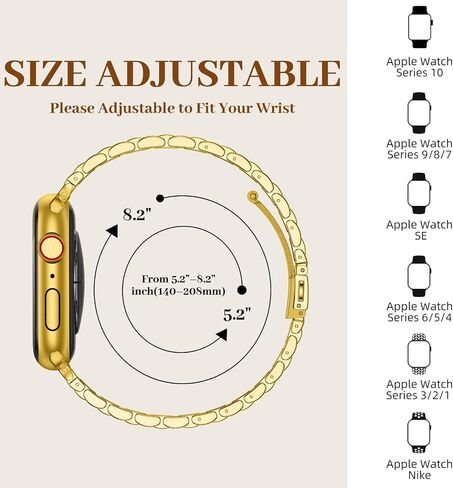 سوار رفيع من الفولاذ المقاوم للصدأ متوافق مع أحزمة ساعة Apple للنساء، بديل نحيف أنيق وقابل للتعديل ومريح 44 مم 45 مم 42 مم 49 مم لسلسلة iWatch Ultra 10 (46 مم) 9 8 7 6 5 4 3 2 1 SE in Saudi Arabia