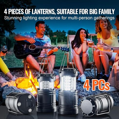 VEVOR LED Camping Lantern, All-in-one, 1000LM, 360° Illumination, 4 Lighting Modes, Rechargeable Outdoor Flashlight, USB Charging, Durable Robust Light, Ideal for Hiking Fishing Outages Car Repairs in Saudi Arabia