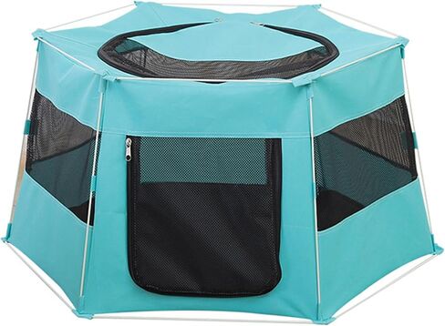 غرفة تسليم القطط، روضة حيوانات أليفة محمولة قابلة للطي للقطط، قلم تمرين، خيام عزل، أقفاص للكلاب، منزل بيت رائع للاستخدام الداخلي والخارجي، استخدام جرو أرنب (كبير + أزرق) in Kuwait