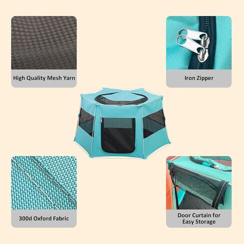 غرفة تسليم القطط، روضة حيوانات أليفة محمولة قابلة للطي للقطط، قلم تمرين، خيام عزل، أقفاص للكلاب، منزل بيت رائع للاستخدام الداخلي والخارجي، استخدام جرو أرنب (كبير + أزرق) in Kuwait
