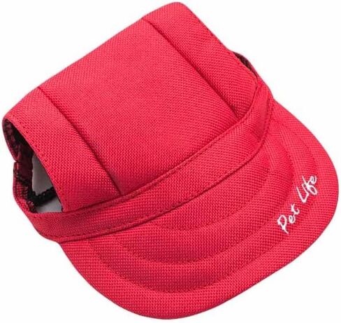 Pet Life ® Fashion Dog Hat مع حماية من الأشعة فوق البنفسجية - توفر ظلًا أكثر من الموزة الخاصة بالكلاب - تتميز بفتحات للأذن وخيوط فكية قابلة للتعديل - إضافة رائعة لملابس الكلاب in Kuwait