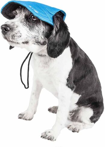 Pet Life ® Fashion Dog Hat مع حماية من الأشعة فوق البنفسجية - توفر ظلًا أكثر من الموزة الخاصة بالكلاب - تتميز بفتحات للأذن وخيوط فكية قابلة للتعديل - إضافة رائعة لملابس الكلاب in Kuwait