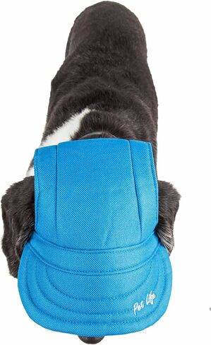 Pet Life ® Fashion Dog Hat مع حماية من الأشعة فوق البنفسجية - توفر ظلًا أكثر من الموزة الخاصة بالكلاب - تتميز بفتحات للأذن وخيوط فكية قابلة للتعديل - إضافة رائعة لملابس الكلاب in Kuwait