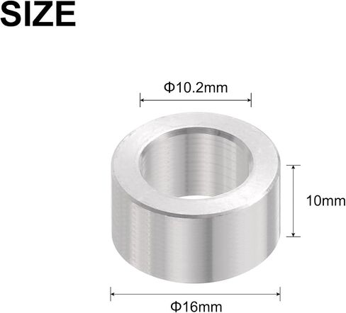 uxcell 12pcs Aluminum Spacer 8.2mm Bore x 16mm OD x 8mm Length Screw Bushing Plain Finish Round Metal Spacer for M8 Screws Bolts and Rods in Saudi Arabia