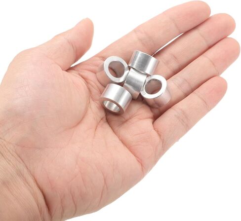uxcell 12pcs Aluminum Spacer 8.2mm Bore x 16mm OD x 8mm Length Screw Bushing Plain Finish Round Metal Spacer for M8 Screws Bolts and Rods in Saudi Arabia