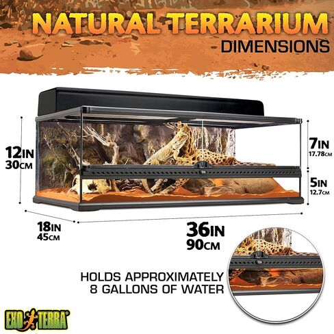 Exo Terra Hagen Exo Terra Short All Glass Terrarium، 36 × 18 × 12 بوصة in Kuwait