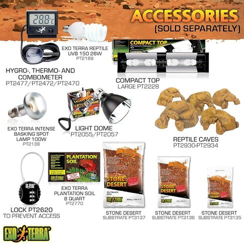 Exo Terra Hagen Exo Terra Short All Glass Terrarium، 36 × 18 × 12 بوصة in Kuwait