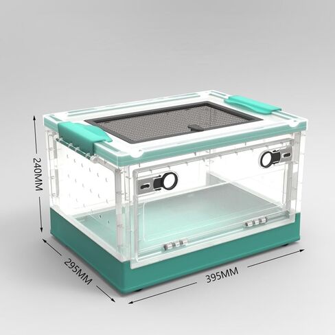 Large Portable Reptile Tank with Multi-Observation Perspective Foldable and Bottom Pulley, Ideal Habitat for Gecko, Frog, Spider and so on (White) in Kuwait