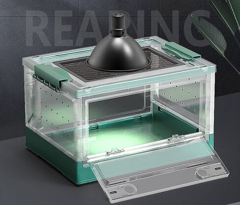 Large Portable Reptile Tank with Multi-Observation Perspective Foldable and Bottom Pulley, Ideal Habitat for Gecko, Frog, Spider and so on (White) in Kuwait