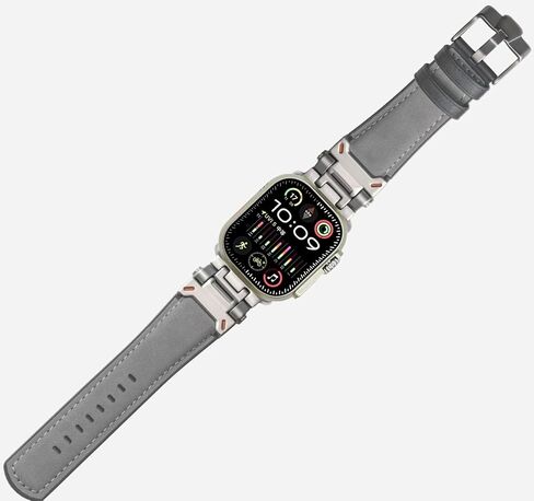 سعر المصنع الأصلي جلد Apple المقاوم للعرق والسيليكون الهجين Apple Watch Bands 42mm 44mm 45mm 46mm 49mm للرجال، صممه المصمم الإيطالي الشهير Matteo، موصلات معدنية مرنة قوية، حزام Apple من الجلد الأصلي لـ iWatch Ultra 2/1 Series 10 9 in Saudi Arabia