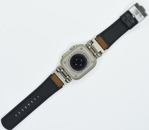 سعر المصنع الأصلي جلد Apple المقاوم للعرق والسيليكون الهجين Apple Watch Bands 42mm 44mm 45mm 46mm 49mm للرجال، صممه المصمم الإيطالي الشهير Matteo، موصلات معدنية مرنة قوية، حزام Apple من الجلد الأصلي لـ iWatch Ultra 2/1 Series 10 9 in Saudi Arabia