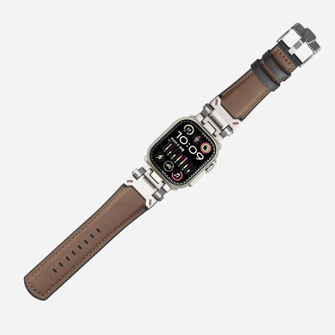سعر المصنع الأصلي جلد Apple المقاوم للعرق والسيليكون الهجين Apple Watch Bands 42mm 44mm 45mm 46mm 49mm للرجال، صممه المصمم الإيطالي الشهير Matteo، موصلات معدنية مرنة قوية، حزام Apple من الجلد الأصلي لـ iWatch Ultra 2/1 Series 10 9 in Saudi Arabia