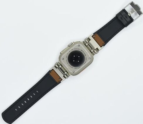سعر المصنع الأصلي جلد Apple المقاوم للعرق والسيليكون الهجين Apple Watch Bands 42mm 44mm 45mm 46mm 49mm للرجال، صممه المصمم الإيطالي الشهير Matteo، موصلات معدنية مرنة قوية، حزام Apple من الجلد الأصلي لـ iWatch Ultra 2/1 Series 10 9 in Kuwait