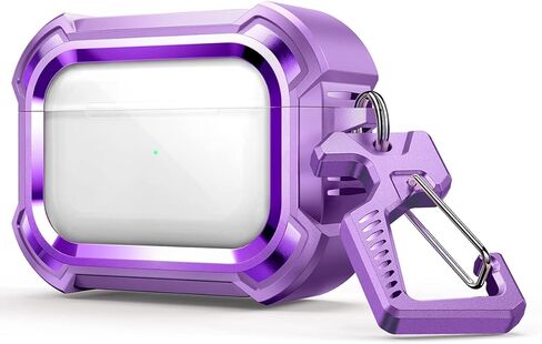 Dexnor Magnetic Case for AirPods Pro 2nd/1st Generation (2023/2022/2019), Compatible with MagSafe, Drop-Proof Lock Full-Body Shockproof Hard Protective Cover Rugged Bumper Cases with Carabiner in Kuwait