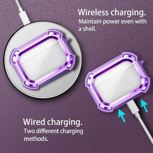 Dexnor Magnetic Case for AirPods Pro 2nd/1st Generation (2023/2022/2019), Compatible with MagSafe, Drop-Proof Lock Full-Body Shockproof Hard Protective Cover Rugged Bumper Cases with Carabiner in Kuwait