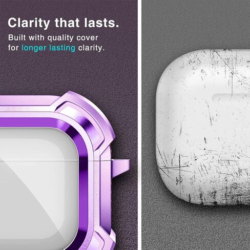 Dexnor Magnetic Case for AirPods Pro 2nd/1st Generation (2023/2022/2019), Compatible with MagSafe, Drop-Proof Lock Full-Body Shockproof Hard Protective Cover Rugged Bumper Cases with Carabiner in Kuwait