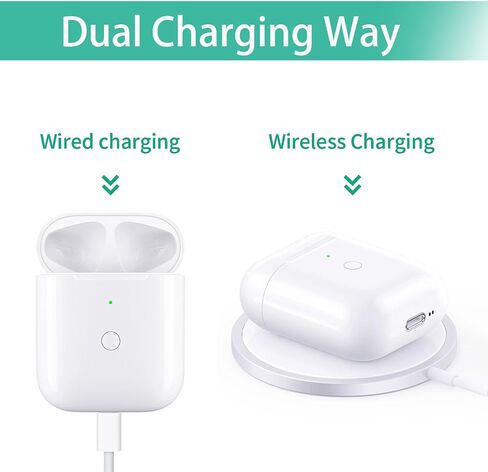 Wireless Charging Case Replacement Compatible with AirPods 1st & 2nd Generation, Charger Case for AirPods 1st & 2nd Charging Case with Bluetooth Pairing Sync Button- No Earbuds in Saudi Arabia