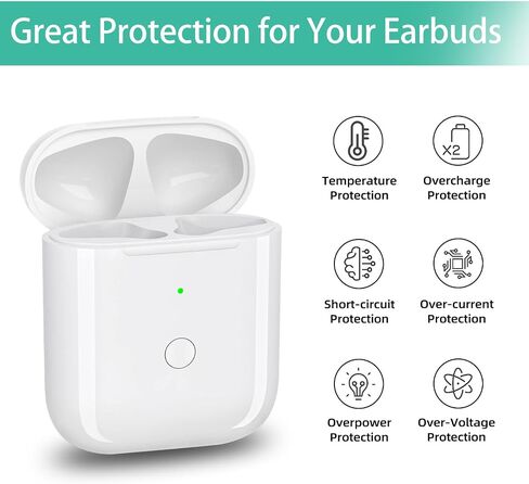 Wireless Charging Case Replacement Compatible with AirPods 1st & 2nd Generation, Charger Case for AirPods 1st & 2nd Charging Case with Bluetooth Pairing Sync Button- No Earbuds in Saudi Arabia