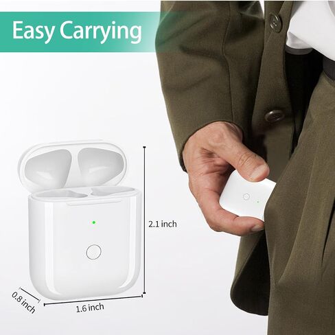 Wireless Charging Case Replacement Compatible with AirPods 1st & 2nd Generation, Charger Case for AirPods 1st & 2nd Charging Case with Bluetooth Pairing Sync Button- No Earbuds in Saudi Arabia