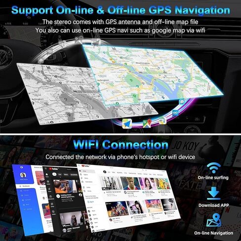 ستيريو سيارة أندرويد 10.2 بوصة لسيارة Honda Accord 2008-2013 مع CarPlay&Android Auto، شاشة لمس عالية الدقة Bluetooth5.2 راديو يدعم GPS/WiFi/راديو FM/SWC+HD كاميرا احتياطية/MIC/DSP in Kuwait