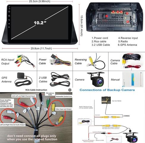 ستيريو سيارة أندرويد 10.2 بوصة لسيارة Honda Accord 2008-2013 مع CarPlay&Android Auto، شاشة لمس عالية الدقة Bluetooth5.2 راديو يدعم GPS/WiFi/راديو FM/SWC+HD كاميرا احتياطية/MIC/DSP in Kuwait
