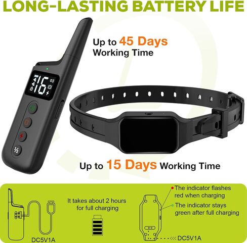 Dog Training Shock Collar for Large Medium Dogs (20-150 lbs) with Vibration, Electric Shock, Beep, Security Lock Mode, IPX7 Waterproof Rechargeable Remote Trainer E-Collar-Black in Saudi Arabia