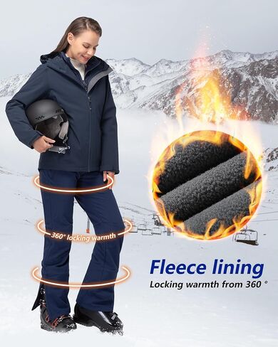 33,000ft Women's Softshell Snow Pants Waterproof Warm Ski pants Insulated Snowboard Winter Pants White in Saudi Arabia
