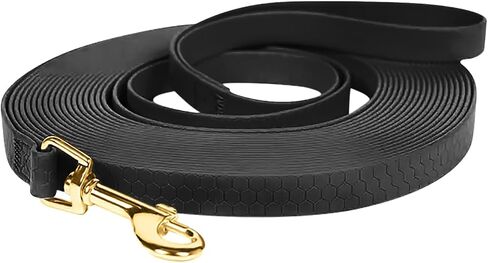 Heavy Duty Recall Great for Training Dog Leash with Swivel Lockable Hook and Comfortable, for Walking, Hunting, Camping, Backyard for Small Medium and Large Dogs Waterproof Black 10FT in Saudi Arabia