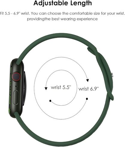 Compatible with Apple Watch Bands 41mm 38mm 40mm 42mm 44mm 45mm 49mm, Soft Sport Silicone Slim Thin Small Replacement Wristband for iWatch Ultra Series 9 8 7 6 5 4 3 2 1 SE Sport Edition Women Men in Kuwait