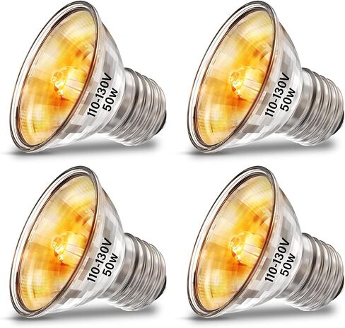 50W UVA+UVB Bulbs, 4-Pack Turtle Reptiles Heat Lamp Fit E26 Base for Reptiles and Amphibian Tanks, Terrariums and Cages, Works with Various Lamp Fixtures in Saudi Arabia