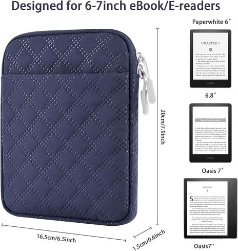 حافظة مبطنة للقارئ الإلكتروني مقاس 6-7 بوصة، حقيبة غطاء واقٍ للكمبيوتر اللوحي متوافقة مع Oasis 7/Paperwhite/ebook (أخضر) in Kuwait