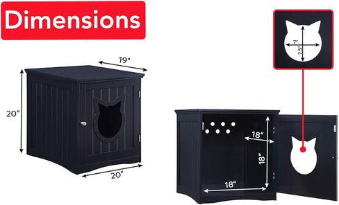 Cat House Side Table, Nightstand Pet House, Litter Box Furniture Indoor Pet Crate Litter Box End Table, Litter Box Enclosure, (White) in Saudi Arabia